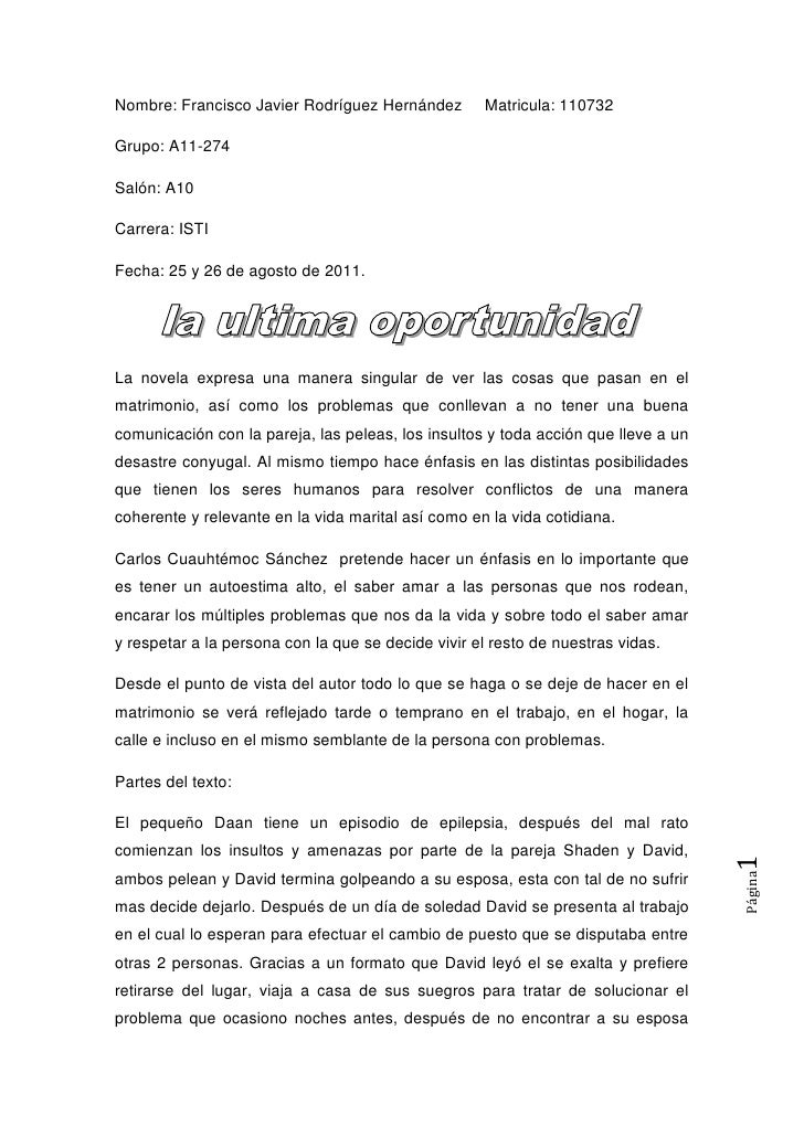 La Ultima Oportunidad Libro Pdf